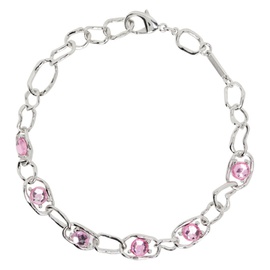 콜리나 스트라다 Collina Strada Silver & Pink Crushed Chain Necklace 232236F023000