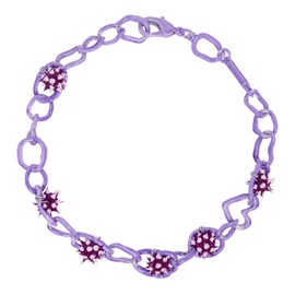 콜리나 스트라다 Collina Strada Purple Spikeez Crushed Chain Necklace 232236F023002