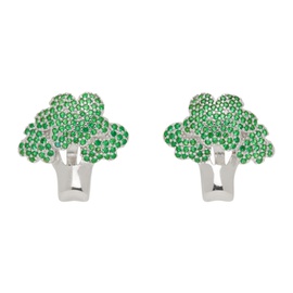콜리나 스트라다 Collina Strada Silver & Green Broccoli Earrings 232236F022003