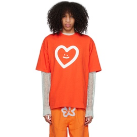 마샬 콜롬비아 Marshall Columbia SSENSE Exclusive Orange Smiley Star T-Shirt 231800M213017