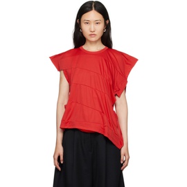 Comme des Garcons Red Ruffle Tank Top 232245F111004
