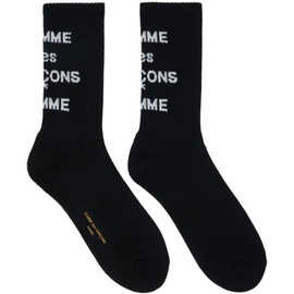 Comme des Garcons Homme Black Cotton Pile Logo Socks 241057M220001