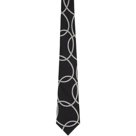 Comme des Garcons Homme Deux Black & White Silk Geometric Pattern Tie 241058M158002
