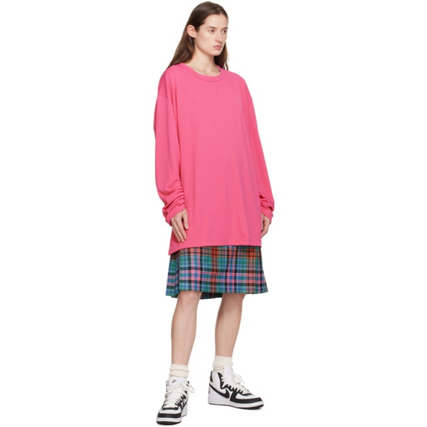  Comme des Garcons Homme Plus Pink Asymmetric Long Sleeve T-Shirt 232347F110003