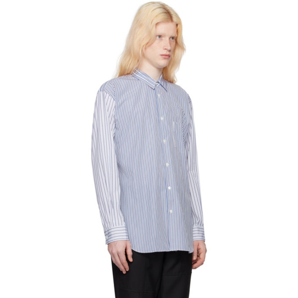  Comme des Garcons Shirt Navy & White Striped Shirt 232270M192023