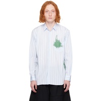 Comme des Garcons Shirt Blue & White Striped Shirt 241270M192026