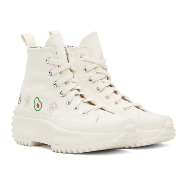  컨버스 Converse White Run Star Hike Sneakers 231799F127146