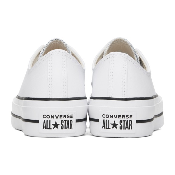  컨버스 Converse White Chuck Taylor All Star Platform Leather Sneakers 241799M237017