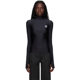 코페르니 Coperni Black High Neck Long Sleeve T-Shirt 232325F099005