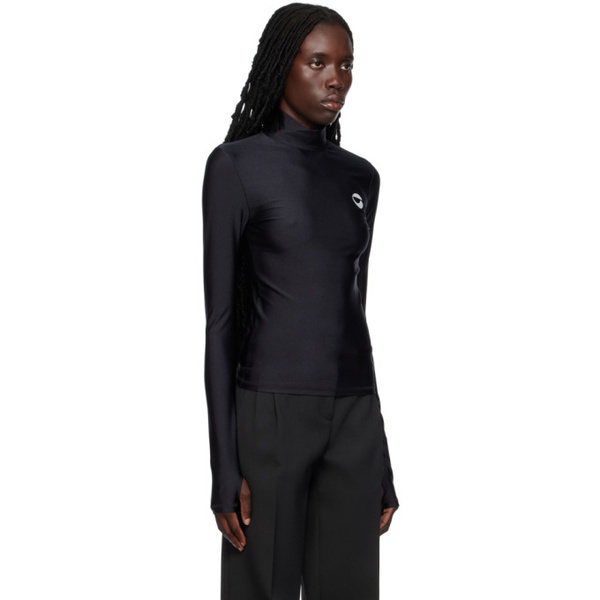  코페르니 Coperni Black High Neck Long Sleeve T-Shirt 232325F099005