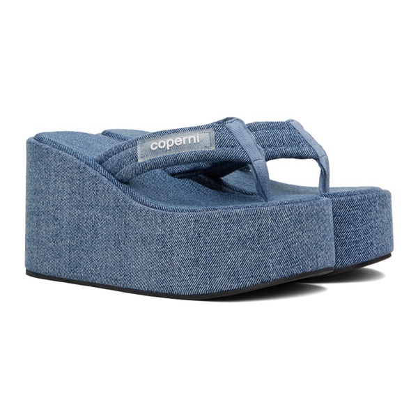  코페르니 Coperni Blue Wedge Sandals 231325F124003