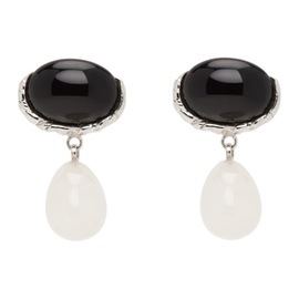 Corali Silver & Black Embleme Earrings 241396F022003