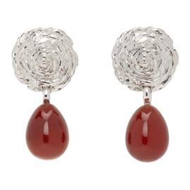 Corali Silver & Red Breton Carnelian Earrings 241396F022002