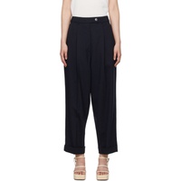 Cordera Navy Pleated Trousers 241909F087022