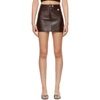 Courreges Brown Embroidered Miniskirt 232783F090009