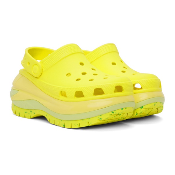 크록스 Crocs Yellow Mega Crush Clogs 241209F121026