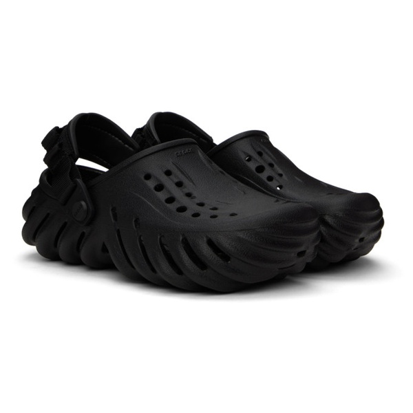 크록스 Crocs Black Echo Clogs 241209F121037