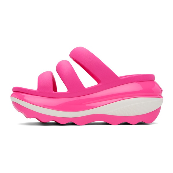 크록스 Crocs Pink Mega Crush Triple Strap Sandals 242209F124003
