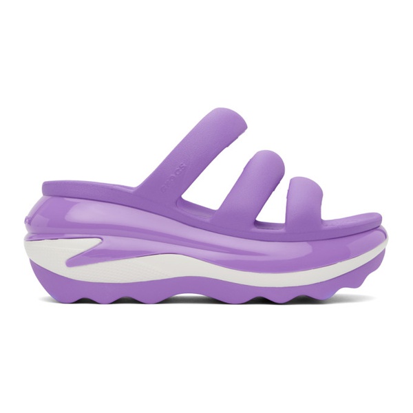 크록스 Crocs Purple Mega Crush Triple Strap Sandals 242209F124004
