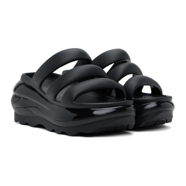크록스 Crocs Black Mega Crush Triple Strap Sandals 242209F124005