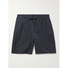 DE BONNE FACTURE Easy Straight-Leg Striped Linen and Cotton-Blend Drawstring Shorts 1647597307972515