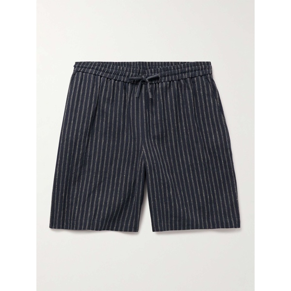  DE BONNE FACTURE Easy Straight-Leg Striped Linen and Cotton-Blend Drawstring Shorts 1647597307972515