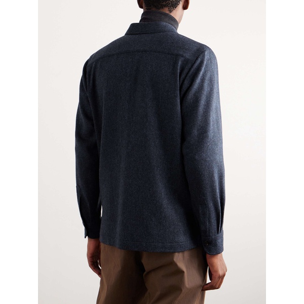  DE PETRILLO Herringbone Wool and Cashmere-Blend Overshirt 1647597323006764