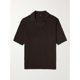 던힐 DUNHILL Ribbed Mulberry Silk and Cotton-Blend Polo Shirt 1647597323019124