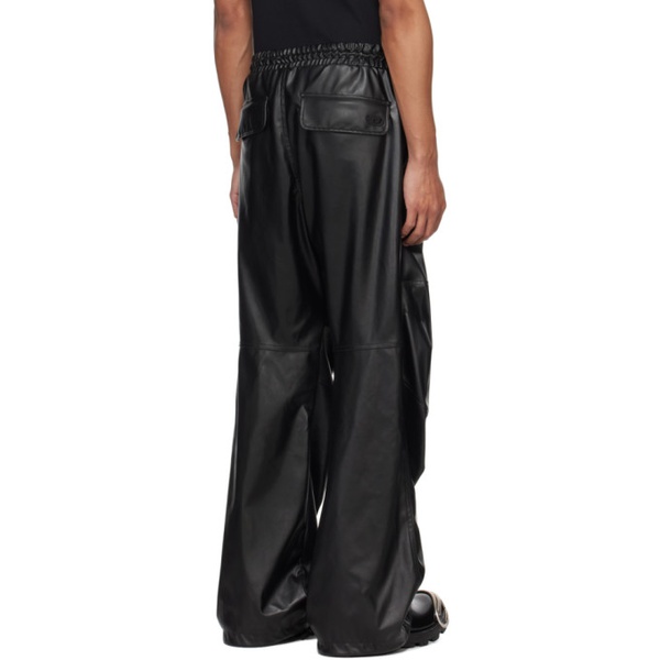 디젤 디젤 Diesel Black P-Marty-LTH Faux-Leather Trousers 241001M191002