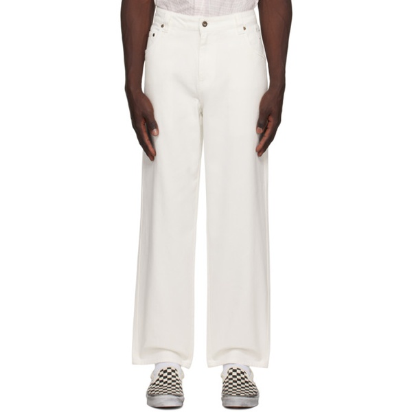  다임 Dime White Relaxed-Fit Jeans 232841M186002