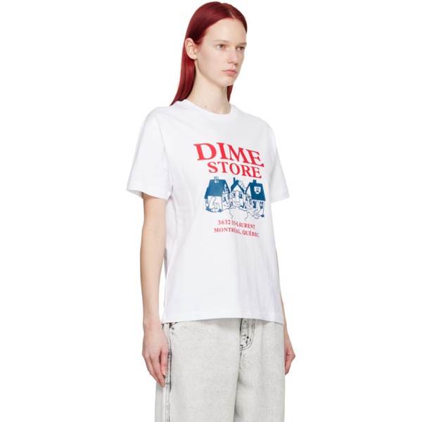  다임 Dime White Skateshop T-Shirt 241841F110018