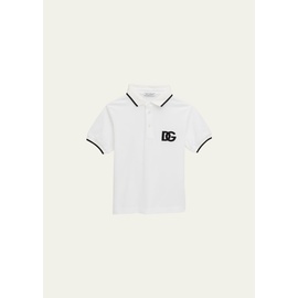Dolce&Gabbana Boys Short-Sleeve Polo Shirt with DG Logo, Size 8-14 4445459