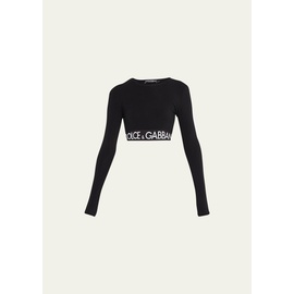 Dolce&Gabbana Branded Elastic Long-Sleeve Crop Top 4310997