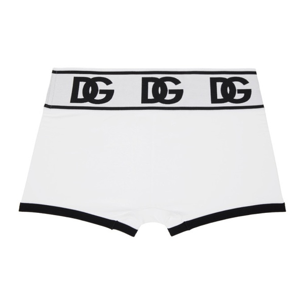 돌체앤가바나 Dolce&Gabbana White Two-Way Stretch Boxers 231003M216017