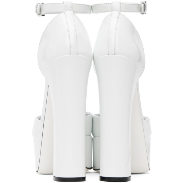 돌체앤가바나 Dolce&Gabbana White Polished Platform Heels 232003F122000
