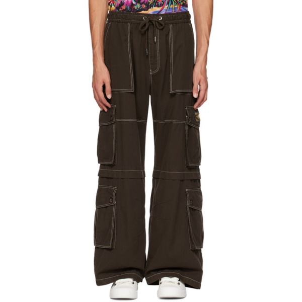 돌체앤가바나 Dolce&Gabbana Brown Bellows Pocket Cargo Pants 232003M188000