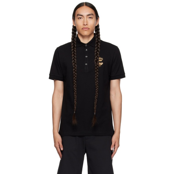 돌체앤가바나 Dolce&Gabbana Black Embroidered Polo 232003M212000