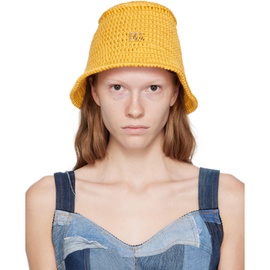 Dolce&Gabbana Yellow Logo Bucket Hat 232003F015000