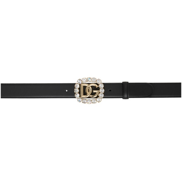 돌체앤가바나 Dolce&Gabbana Black Crystal Belt 231003F001012