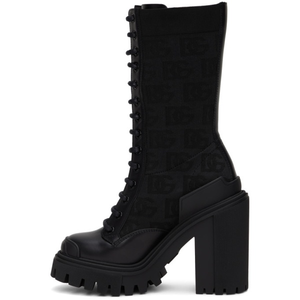 돌체앤가바나 Dolce&Gabbana Black All-Over DG Boots 231003F114000