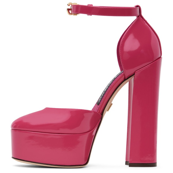 돌체앤가바나 Dolce&Gabbana Pink Polished Platform Heels 232003F122006