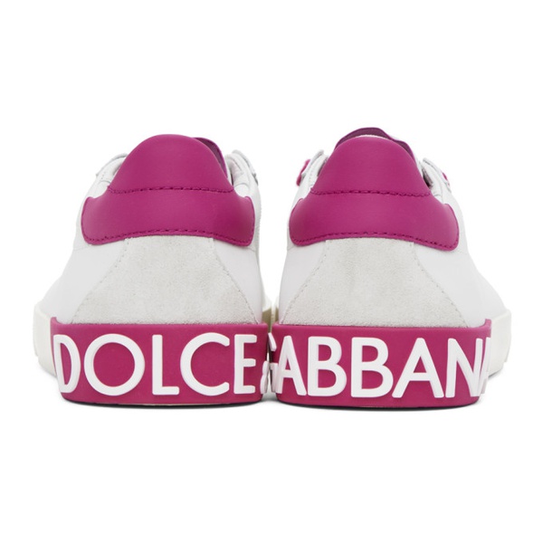 돌체앤가바나 Dolce&Gabbana White Portofino Vintage Sneakers 232003F128015