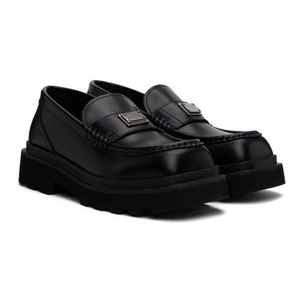 돌체앤가바나 Dolce&Gabbana Black Hardware Loafers 232003F121000