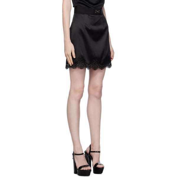 돌체앤가바나 Dolce&Gabbana Black Scalloped Miniskirt 232003F090003