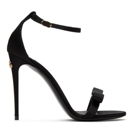 Dolce&Gabbana Black Satin Bow Heeled Sandals 232003F125009