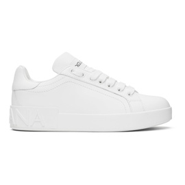 Dolce&Gabbana White Calfskin Portofino Sneakers 241003F128006