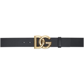 Dolce&Gabbana Black Crossover Logo Belt 241003M131001