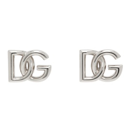 Dolce&Gabbana Silver Logo Stud Earrings 241003F022009