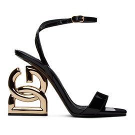 Dolce&Gabbana Black Patent Leather Heeled Sandals 241003F122000