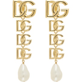 Dolce&Gabbana Gold Clip-On Logo Earrings 241003F022014